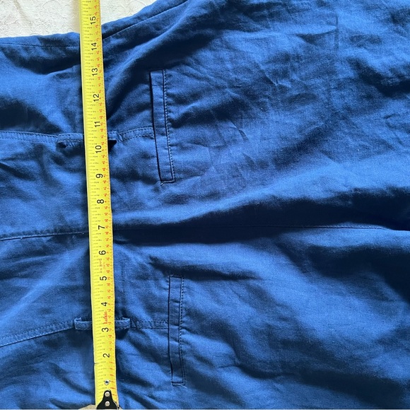Banana Republic Blue W Sz2 Romper Button  w/Belt Bloom Short sleeves Line Cotton - Picture 9 of 16